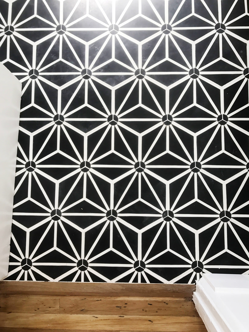 Knox Black: Geometric, Cement Tile | Riad Tile