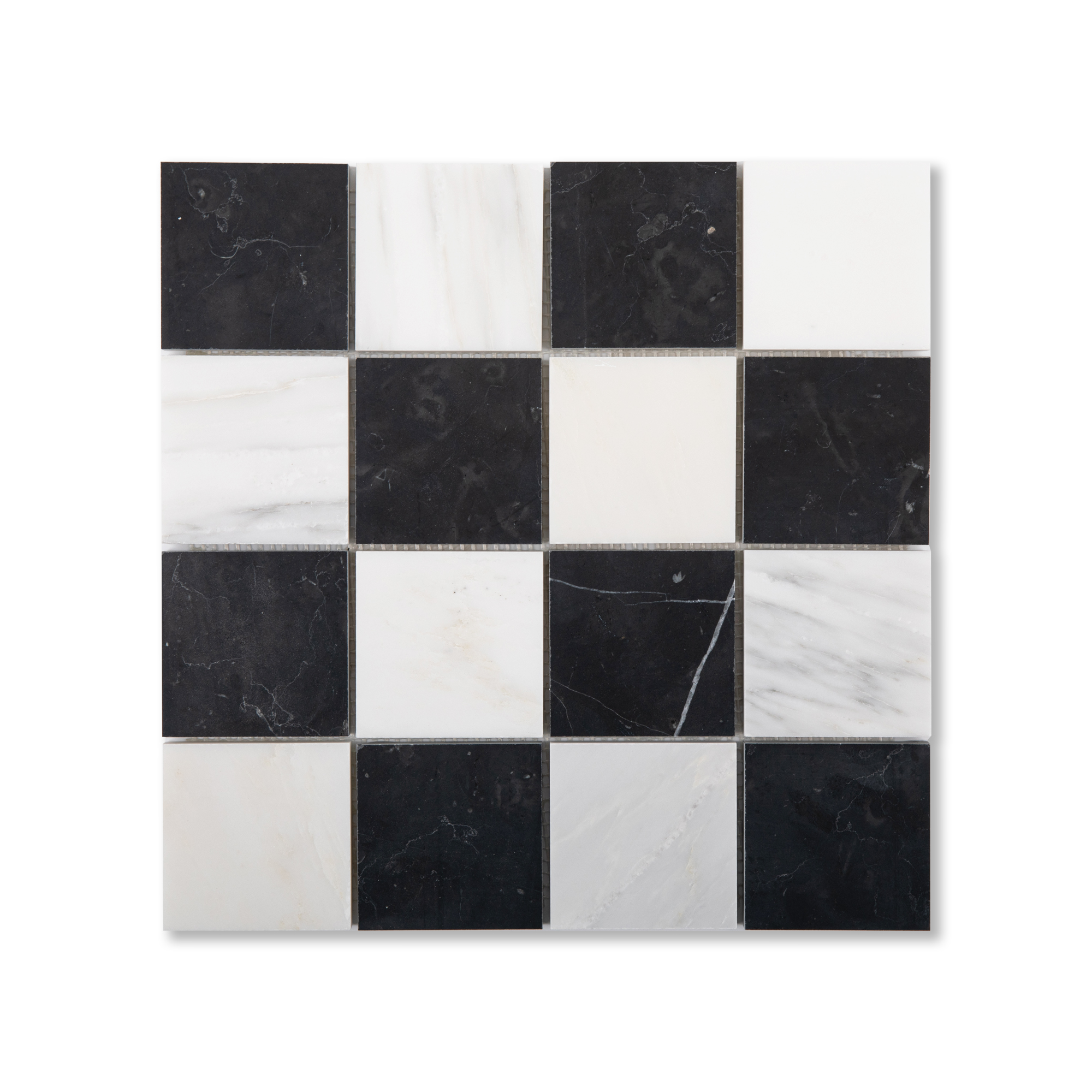 Sample: Casablanca Carrara & Nero Marquina Marble - Honed -  3