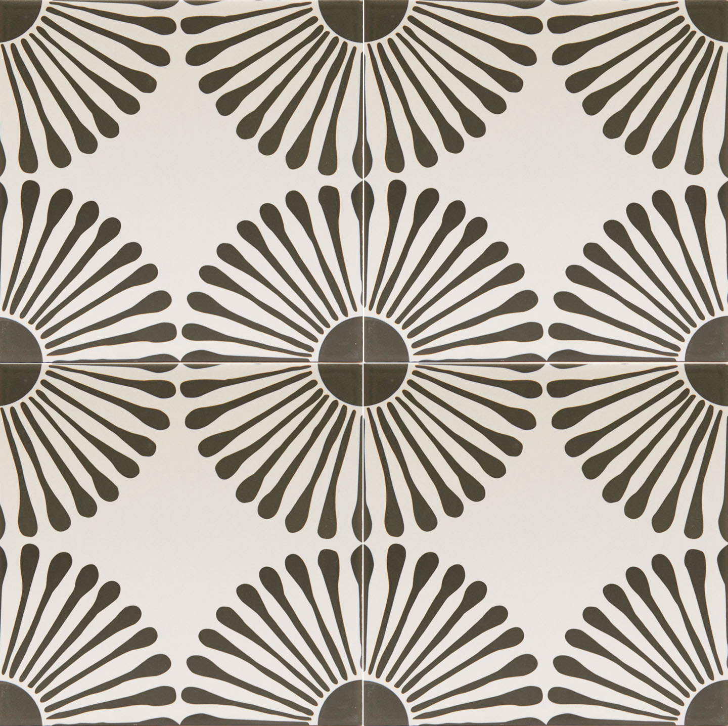 Dandelion Black & White - Ceramic Tile