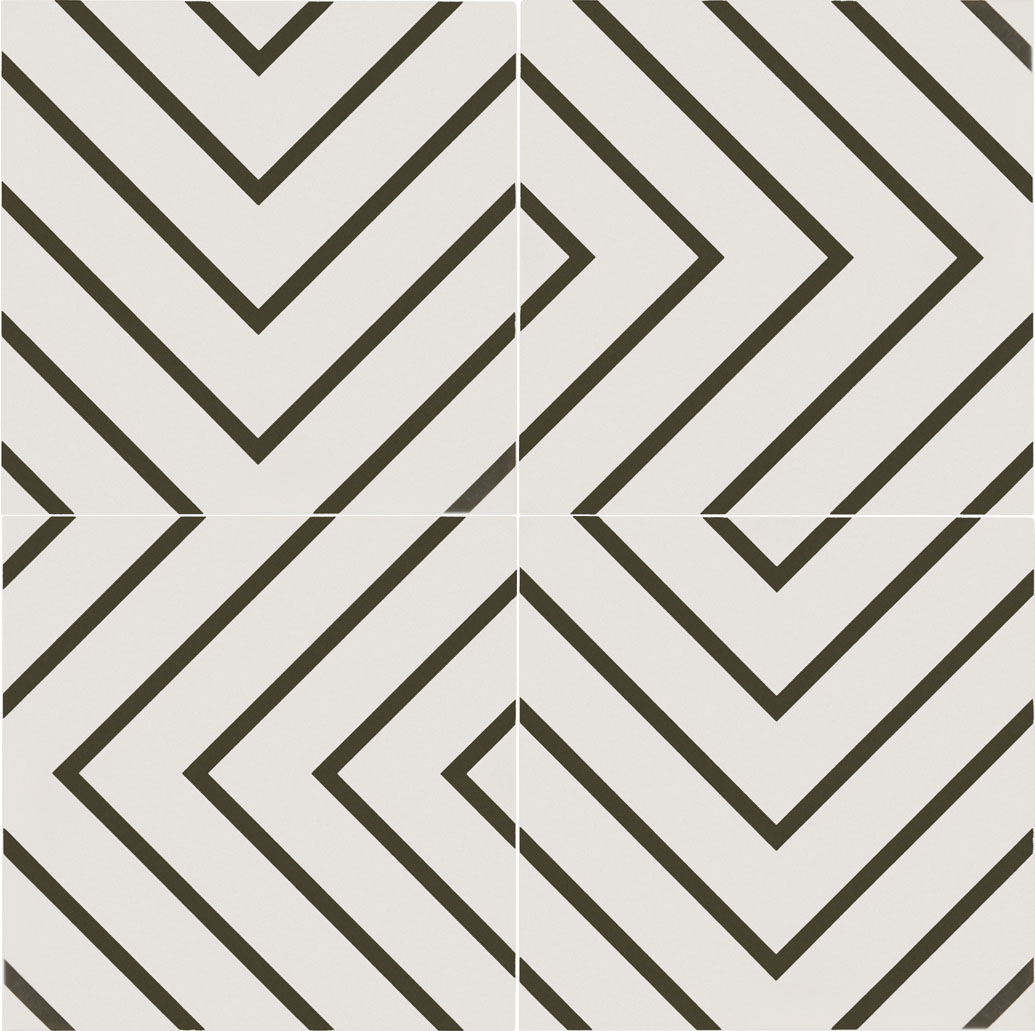 Maya White & Black - Ceramic Tile