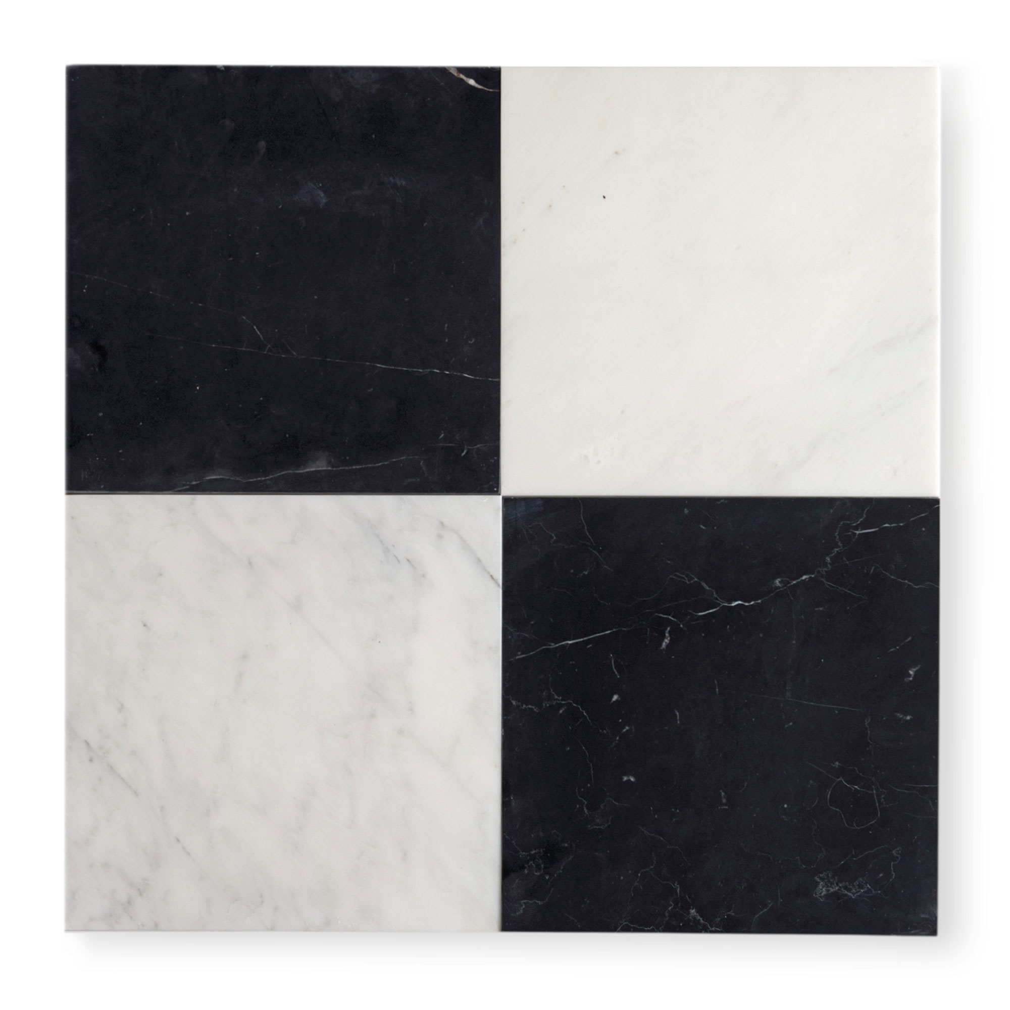 Casablanca Carrara & Nero Marquina Marble - Honed - 12