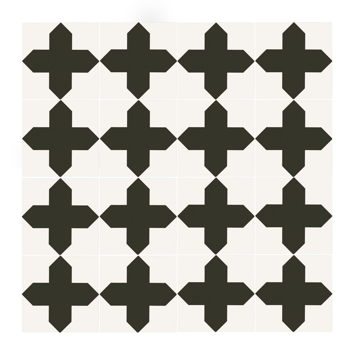 Star and Cross Black & White - Ceramic Tile