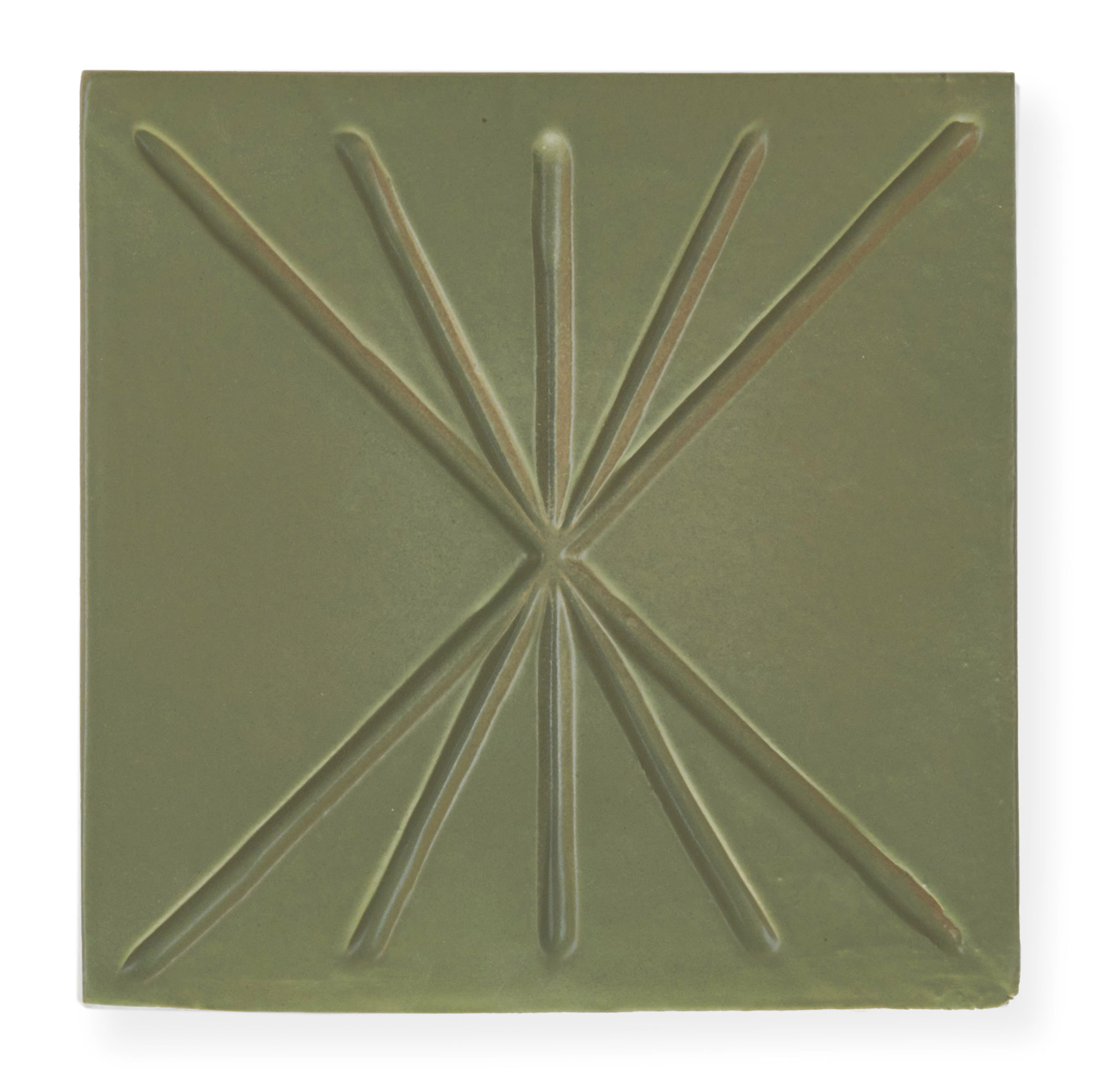Sample: Tepoz Green 6x6 - Dimensional Relief Artisan Ceramic Tile