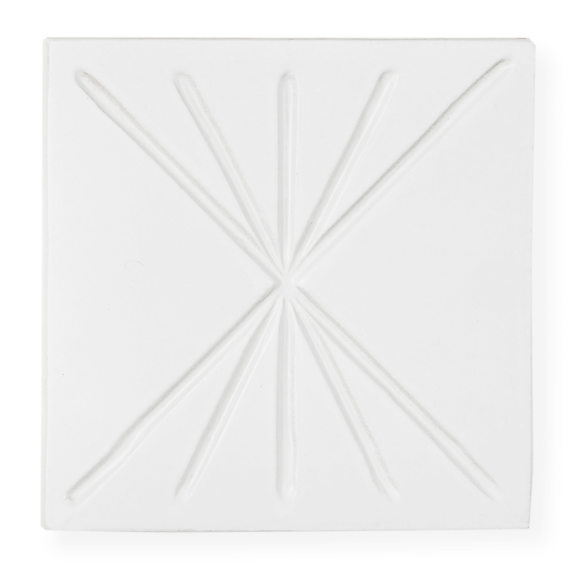 Sample: Tepoz White 6x6 - Dimensional Relief Artisan Ceramic Tile